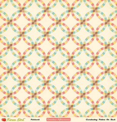 Аркуш двостороннього скрап-паперу від October Afternoon - Farm Collection - Patchwork, 30x30