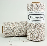 Хлопковый шнур от Divine Twine - Brown Sugar, 1 мм, цвет коричневый/белый, 1м