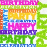 Серветка для декупажу «Birthday Party», 6 кольорів, розмір: 33x33 см