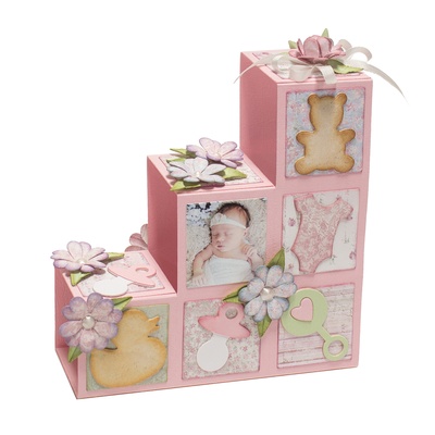 Ножі від Spellbinders — Shapeabilities Baby Step Block Card Etched Dies Thoughtful Expressions by Marisa Job