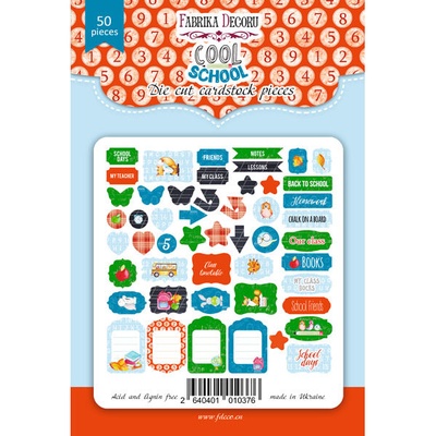 Набір висічок для скрапбукінгу, колекція Cool School, ТМ Фабрика Декору