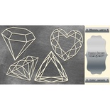 Набір чіпбордів Кристали 2 #375, колір срібло, ТМ Фабрика Декору