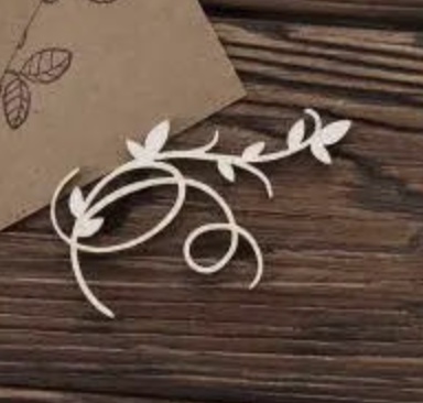 Чипборд Завиток з листочками, малий