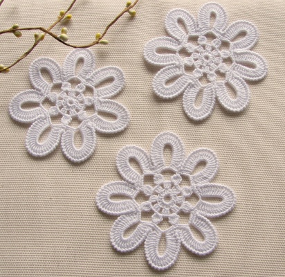 Уютный декор от LESHCHENKO-Вязаный круглый  ажурный мотив "Irish flower", 10см,  1шт.