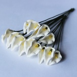 Кали білі, квітка 15х20мм, стебло 8 см, 5шт.