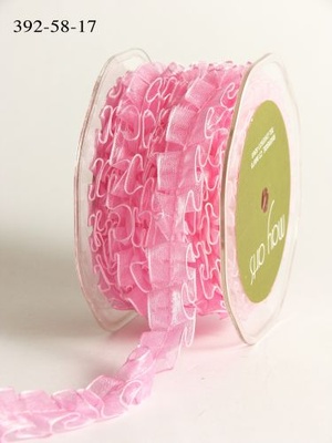 Стрічка "Бантова складка", колір рожевий, ширина 16мм, довжина 90 см