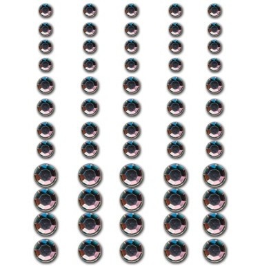 Половинки кристалів на клейовій основі Queen & Co - Rhinestones Irridescent, 60 штук