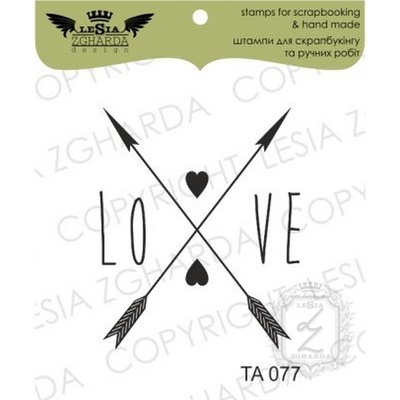Акриловый штамп Lesia Zgharda TA077 Love, размер 2,9x3,5 см