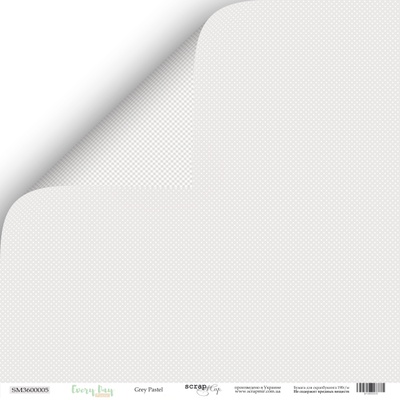 Аркуш двостороннього паперу для скрапбукінгу від Scrapmir - Grey Pastel - Every Day, 30x30 см