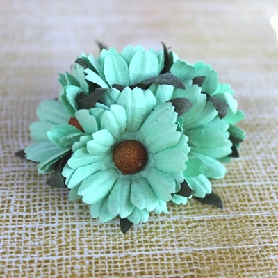  Ромашки, цвет мятный, 5 шт.