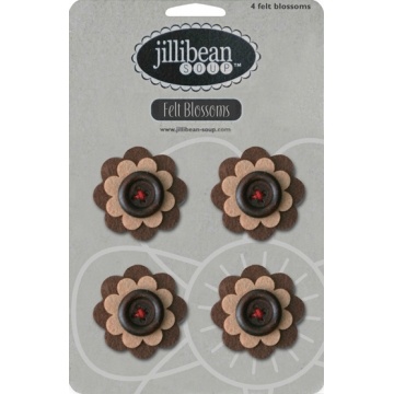 Набір квітів з фетру Jillibean Soup - Felt Blossoms - Brown