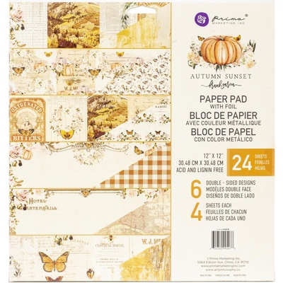 Набір скрап-паперу Prima - Autumn Autumn Sunset, 30x30 см, 24 аркуш, двосторонній