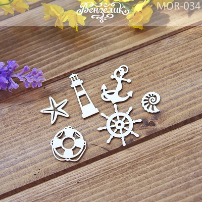 Чипборд від Вензелик - Набір "Морський 02", розмір: 72x59 мм