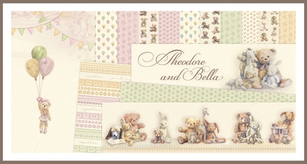 1/2  Набора двусторонней бумаги от Pion Design - Theodore and Bella -  30х30см, 13 листов