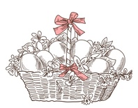 Акриловый штамп SW010 Пасхальная корзинка, размер 6 * 4,4 см