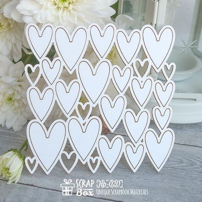 Чипборд ScrapBox — Фон сердечки Hb-020
