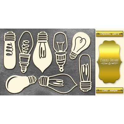 Чипборд Фабрика Декору - Лампочки, колір золото