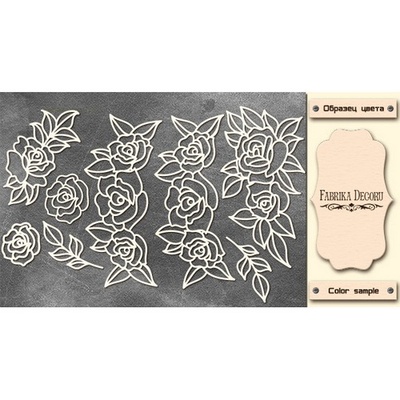 Набір чіпбордів Ажурні троянди 551, 10x15см, колір молочний, ТМ Фабрика Декору