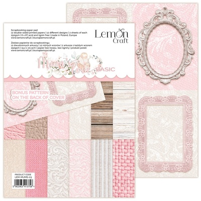 Набiр паперу для скрапбукiнгу Lemoncraft - Mum's love Basic, 15.2x20.3 см