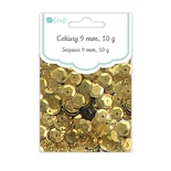 Пайетки круглые 9 мм, 10 г, цвет золотой, TM dpCraft (Dalprint)