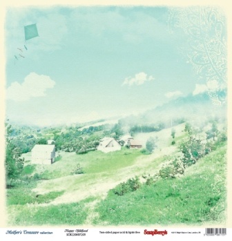 Бумага для скрапбукинга от ScrapBerry's - Мамины Сокровища - Счастливое детство, 30,5х30,5 см, 190 гр/м, двусторонняя