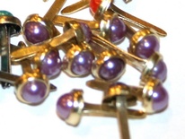 Набір брадсів Eyelet Outlet - Pearl Brads Purple/Gold, колір фіолетовий, 5 мм, 10