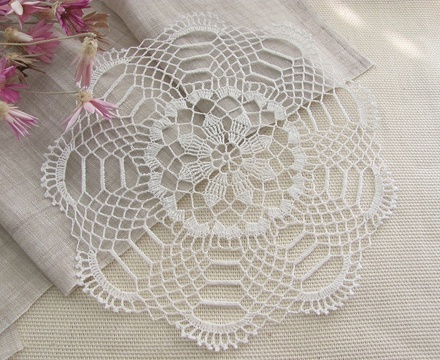 Затишний декор від LESHCHENKO - Вʼязана Серветка №64, 17 см, 1шт.