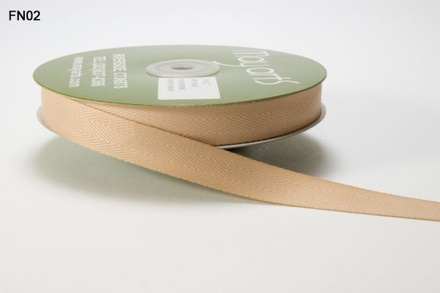 Стрічка Twill - Champagne колір бежевий, ширина 16 мм, довжина 90 см