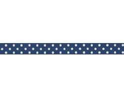 Стрічка у горошок BoBunny - Dark Denim Double Dot, ширина 1 см, довжина 90 см