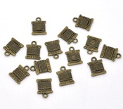 Металева прикраса "Котушка з ниткою", антична бронза, розмір 15x11м, 1 шт.