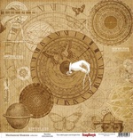 Бумага для скрапбукинга от ScrapBerry's - Наутилус - Механические иллюзии, 30,5х30,5 см, 180 гр/м, двусторонняя, 1 лист