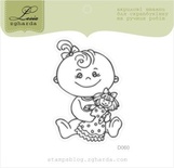 Акриловий штамп Lesia Zgharda D060 дівчинка з лялькою, розмір 3,9x5,5см