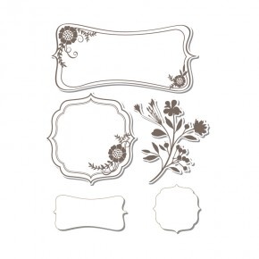 Ножі + штампи Sizzix 5PK - Frames w / Sprigs, 657775