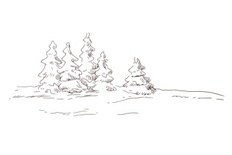 Акриловый штамп Christmas Stamp SR071 Елки, размер 7,7 * 3 см