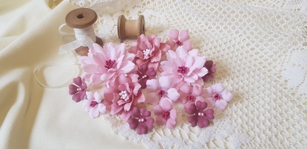 Набір квітів з тканини (15шт.)