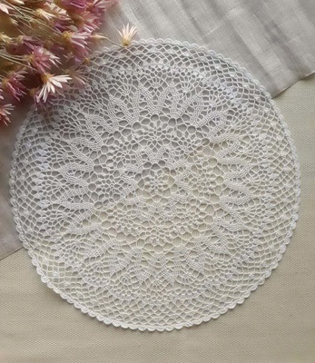 Затишний декор від LESHCHENKO - Вʼязана Серветка №61. Вінтажне мереживо. 25,5см, 1шт.