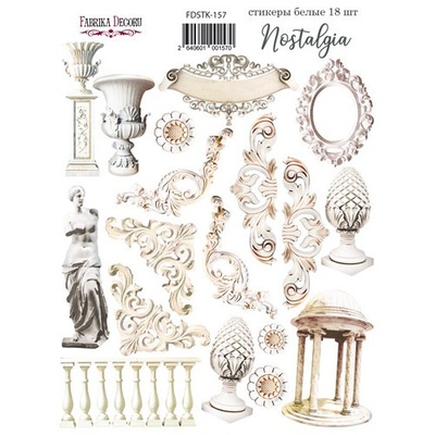 Набір наліпок (стікерів) 18 шт. Nostalgia #157, ТМ Фабрика Декору