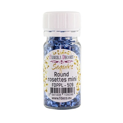 Паєтки розетки міні, небесний металік 509, ТМ Фабрика Декору
