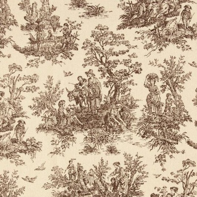 Тканина 100% бавовна - Пастораль коричнево - бежева, 45x65см