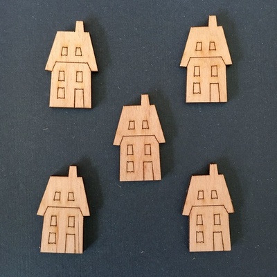 Деревʼяна фігурка WOOD-129 - Будиночок 2, 1 штука