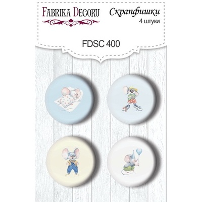 Набір скрап-фішок 4шт. My little mousy boy 400, ТМ Фабрика Декору