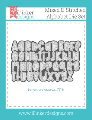 Нож для вырубки от Lil' Inker Designs - Mixed & Stitched Alphabet Die Set