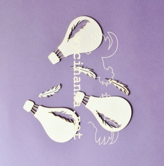 Чипборд от Wycianka - Воздушные шары с перышком, 6 дет.