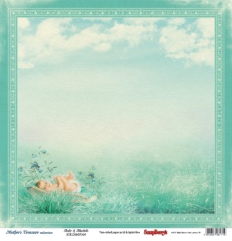 Бумага для скрапбукинга от ScrapBerry's - Мамины Сокровища - Наше Солнышко, 30,5х30,5 см, 190 гр/м, двусторонняя