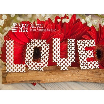 Чипборд ScrapBox — напис Love під вишивку Hi-342