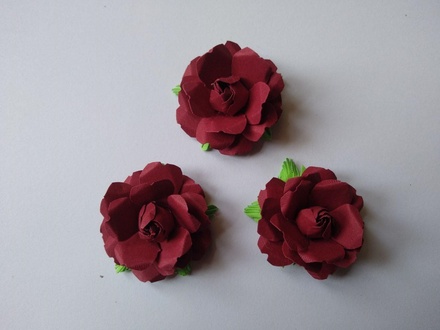 Розочка, цвет бордовый, 35х15 мм, 1 шт