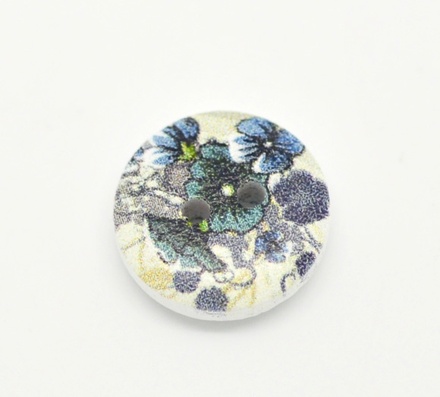 Дерев’яний ґудзик Multicolor Flower B17608, діаметр 15 мм, 1 шт.