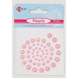 Набір перлин самоклейних рожевих райдужних, 50 шт., ТМ Santi