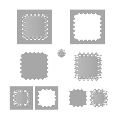 ЦІНУ ЗНИЖЕНО! Ніж для вирубки Tonic StudiOs-Simplicity Verso — Gothic Border Square Die Set, 5шт.ук