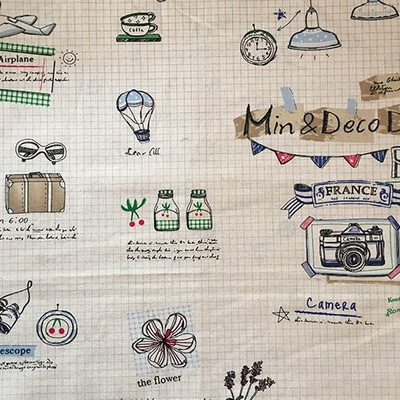 Тканина для рукоділля від Hobby&You, 50x50см(лін з принтом) - Париж